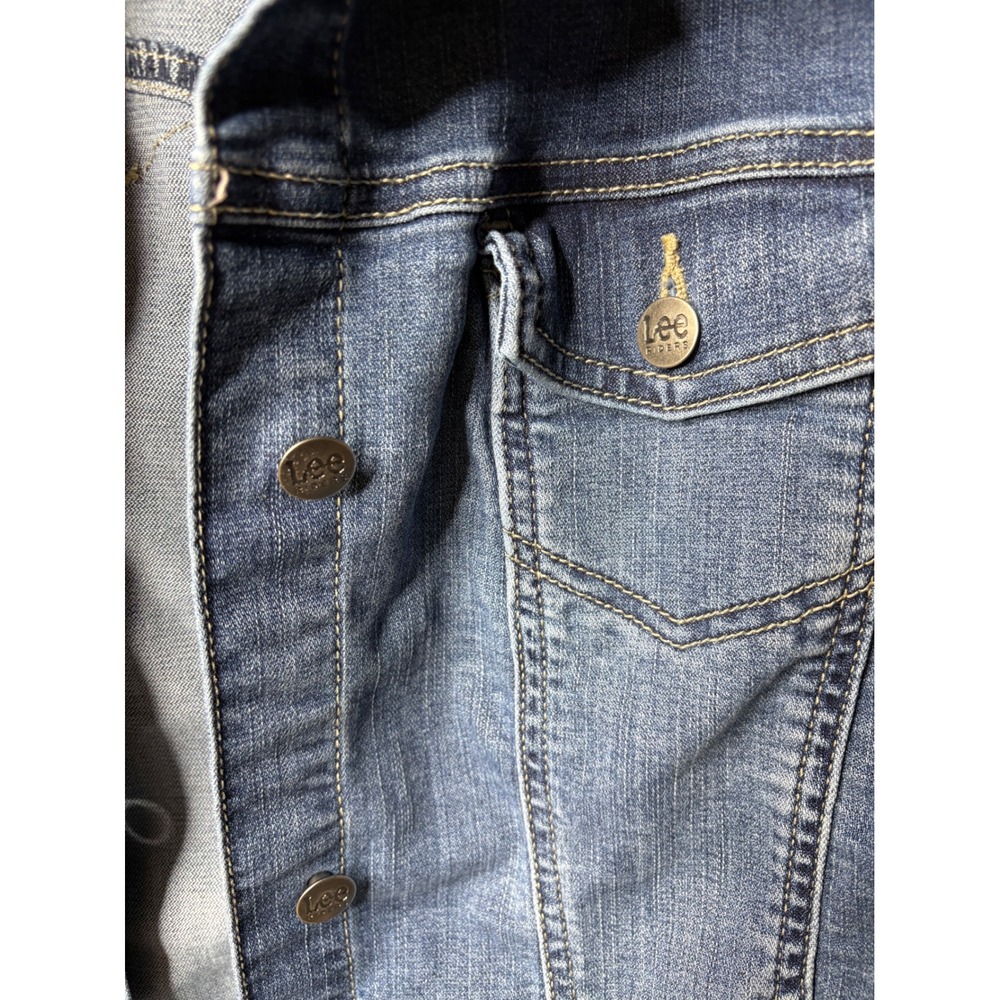 Lee Riders Womens Medium Wash Blue Denim Trucker Jacket Large ZRC8MS4 - Picture 5 of 8